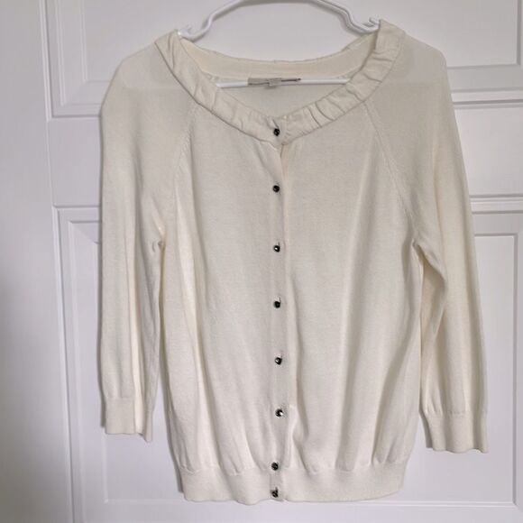 Loft Cream 3/4 Sleeve Cardigan - Picture 1 of 6